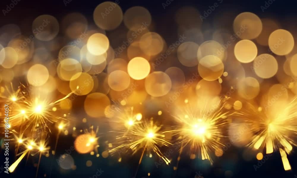 Poster breathtaking display of shimmering sparks and vibrant bokeh lights creating a festive atmosphere at 