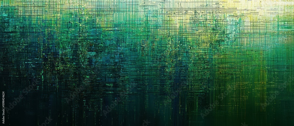 Poster unveiling the intricate layers of digital code in a dynamic virtual world exploring the intersection