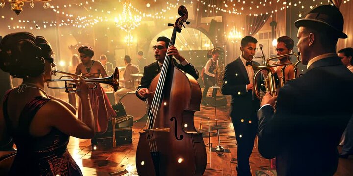 Speakeasy bash with swing music and cocktails, 4K Video