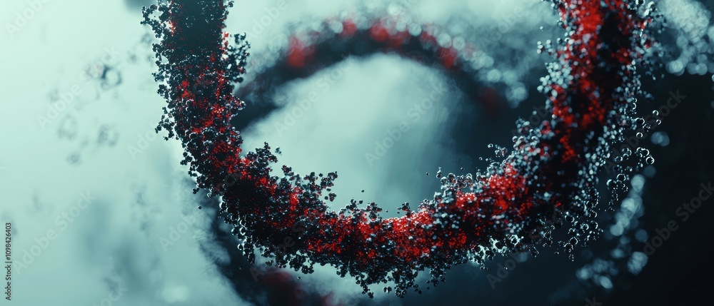 Poster creating abstract digital particles in an infinite loop a virtual experience of motion technology di