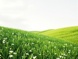 Obraz premium lush green grass with subtle hints of new life, , vegetation, landscape