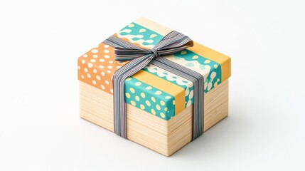 Fototapeta premium Colorful gift box with stylish ribbon design.