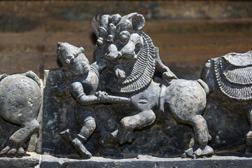 Image of stone temples and stone sculptures in India.