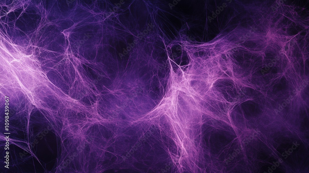 Poster abstract purple web pattern on a black background