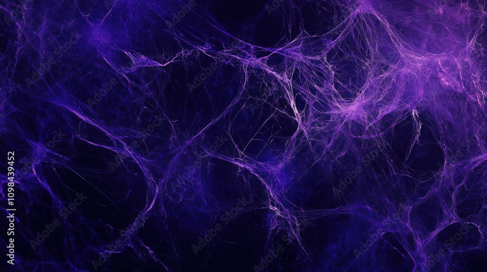 Poster abstract purple web-like pattern on a dark background