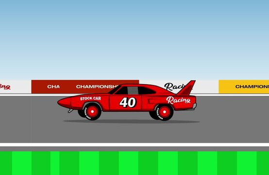 Vintage Stock Car Racing is ready to race in illustration vector style.