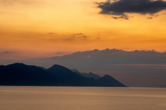 sunset over the sea