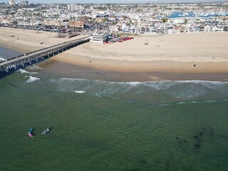 Newport Beach, California, November 20. 2024: New poer Beach, California, In Fall looking at kids...