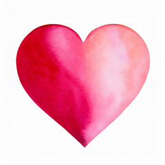 Romantic Watercolor Heart Love Valentines Passion Pink Red