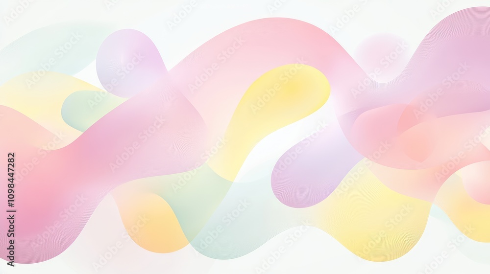 Poster soft, flowing shapes in pastel hues create a harmonious background ideal for various design projects