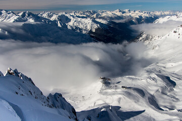 Winter landscape on a beautiful sunny day in St.Anton am Arlberg