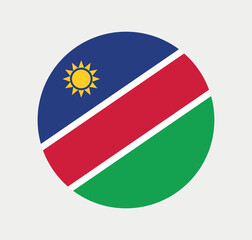 Obraz premium Vector Namibia National Flag icon. Round flag of Namibia on white Background.