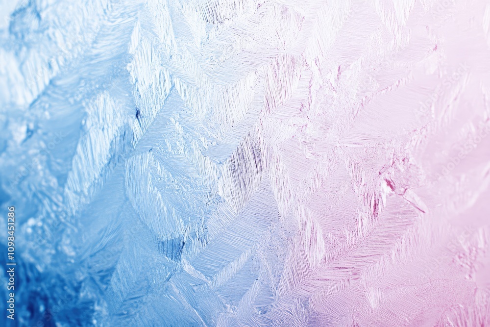 Aufkleber intricate frost patterns blend cool blue and soft pink shades, creating a serene backdrop perfect fo