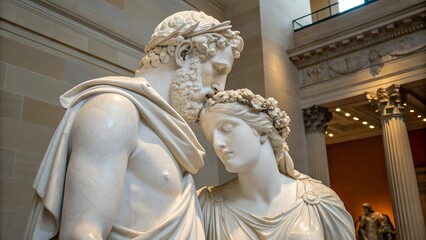 Marble sculpture of Odysseus and Persephone's lover