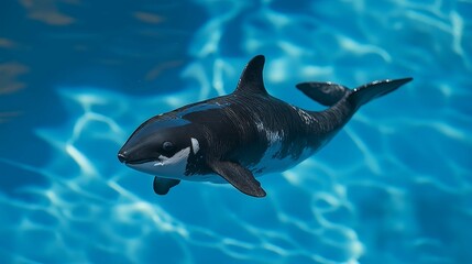 Playful Dolphin Swimming Gracefully in Crystal Clear Water