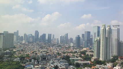 Fototapeta premium Jakarta, Indonesia – November 19, 2024: A cityscape view of Indonesia capital city Jakarta
