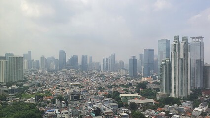 Fototapeta premium Jakarta, Indonesia – November 18, 2024: A cityscape view of Indonesia capital city Jakarta