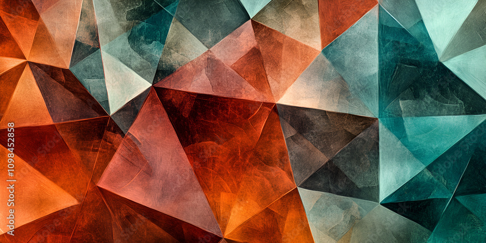 Poster abstract geometric pattern: an abstract geometric pattern with a textured, almost metallic finish in