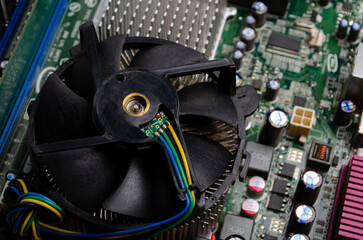 Electronic printed circuit board printed circuit board with SMD components, radiators and cooling...
