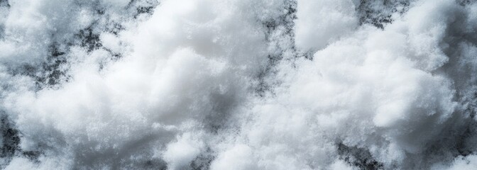 Obraz premium Fluffy white snow on street banner composition background 