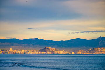 Obraz premium Coastal landscape with Alicante city, Spain