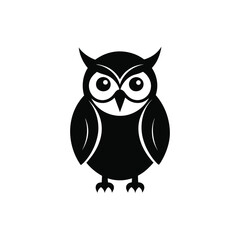Majestic  Owl Silhouette Vector for Elegant Design on White Background. 