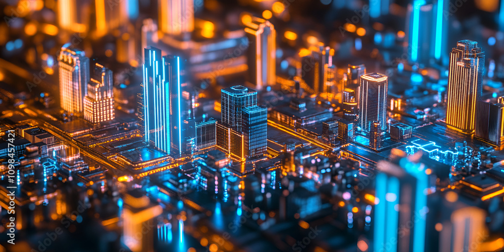 Poster cyberpunk cityscape: a mesmerizing abstract cityscape, rendered with a futuristic aesthetic. glowing