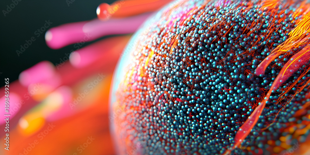 Poster abstract sphere of interconnectedness: a mesmerizing close-up of a spherical structure, adorned with