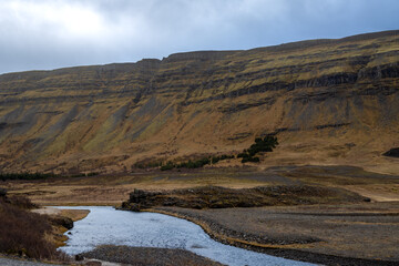 Mountains and a river, west Iceland