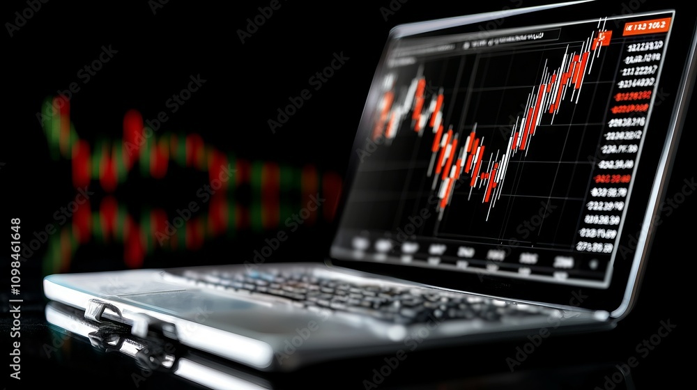 Aufkleber analyzing business trends through stock market data office setting digital analysis financial enviro