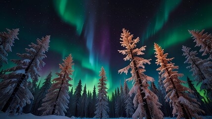A beautiful, starry night sky with a group of trees in the foreground