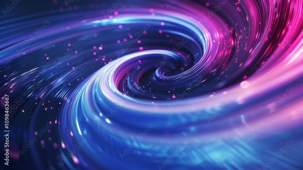 Aufkleber a mesmerizing abstract swirl of neon lights in pink and blue, forming a dynamic vortex pattern.