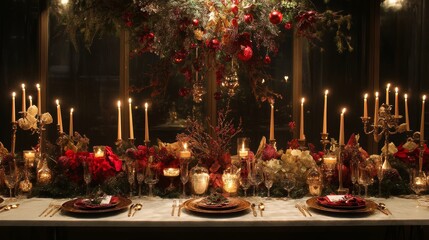 christmas table decoration concept