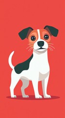 Fototapeta premium Adorable cartoon chihuahua puppy sitting.