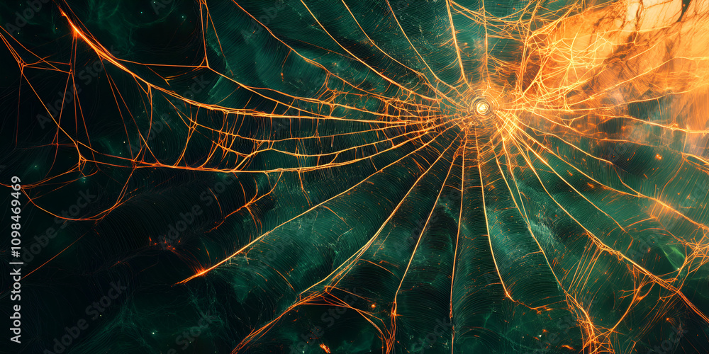Poster shattered glass abstract: a mesmerizing abstract image featuring a shattered glass texture with fier