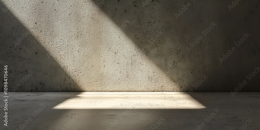 Poster concrete canvas: sunbeams illuminate empty space