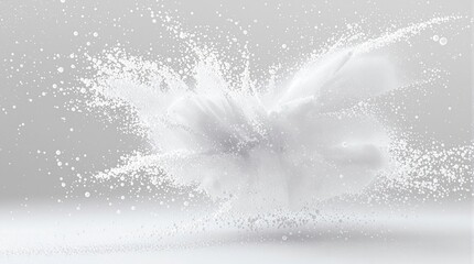 Abstract white powder burst with freeze motion effect, freeze, freeze-frame, suspended, stop-action, detail