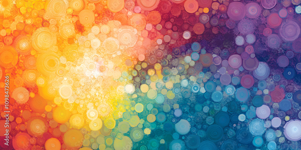 Poster rainbow burst: an abstract swirl of vibrant colors, creating a dynamic and energetic visual experien