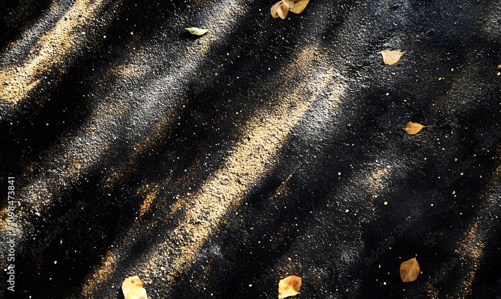 Aufkleber a dynamic composition featuring diagonal lines of freshly applied sealcoat on the driveway