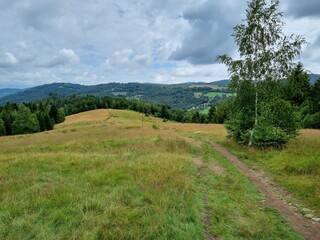 Przepiękny krajobraz Beskidu Śląskiego. Polska