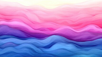 Obraz premium Abstract waves of pink and blue colors creating a serene and calming effect.