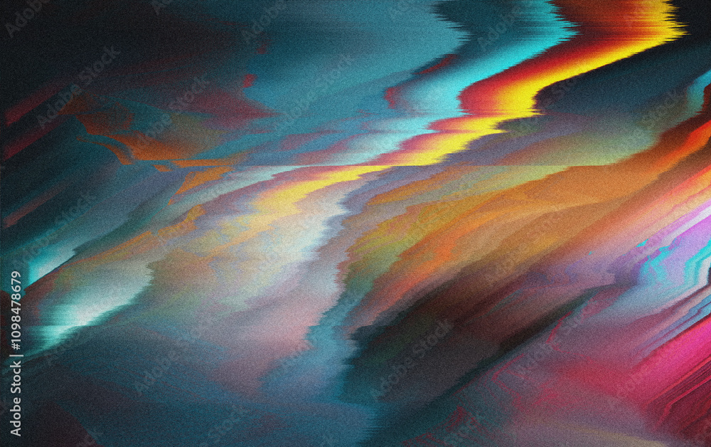 Poster glitch grainy abstract smeared iridescent gradient blurred unique background texture digital noise g