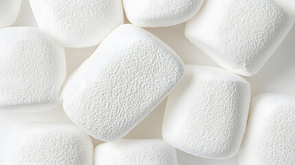 Close-Up View of Several Large White Marshmallows &ndash; Soft, Fluffy, and Perfect for Baking, Hot Cocoa, or Snacking