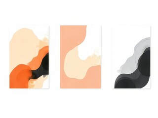 A set of three colorful abstract painting background