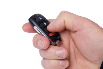 hand holding a remote control