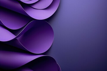 Fototapeta premium Abstract image of overlapping purple paper waves creating a modern design.