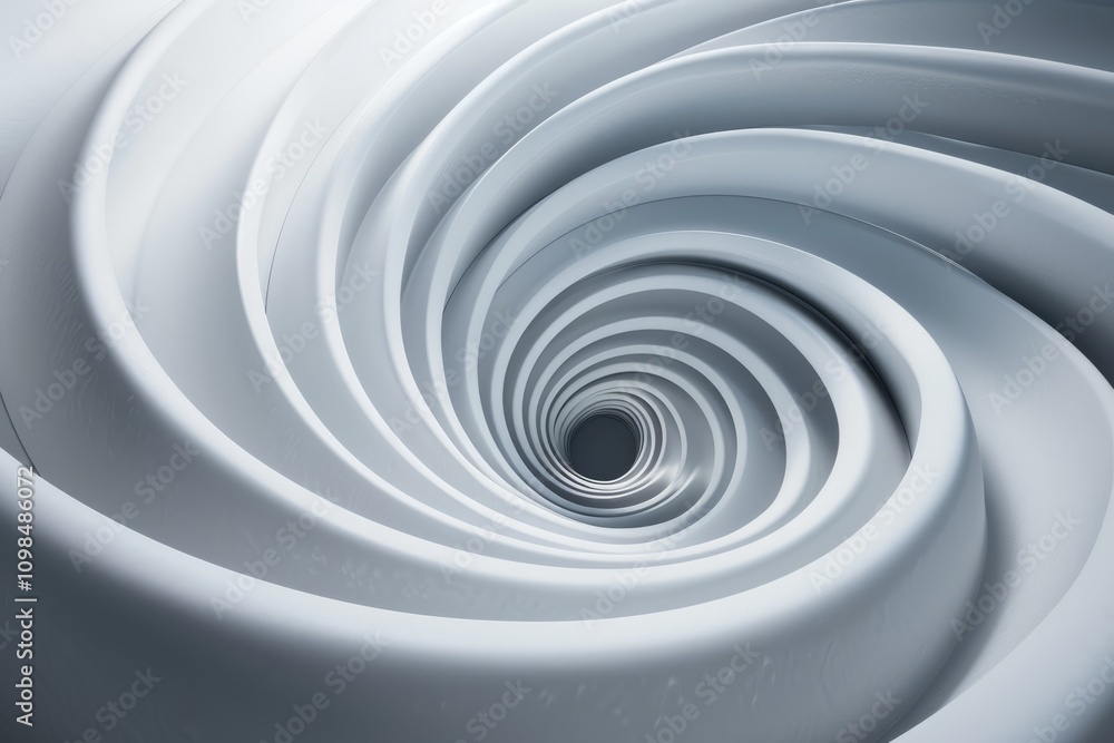 Poster elegant abstract spiral design with smooth white curves forming a mesmerizing and futuristic pattern