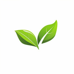 Simple green leaf logo template for design projects