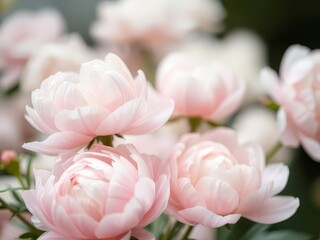 Obraz premium A close-up photo of pink flowers in full bloom