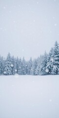 Fototapeta premium Winter background with falling snowflakes on a snowy landscape, crystal, freeze, February